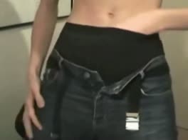 Horny boy nice cock strips jerks cums